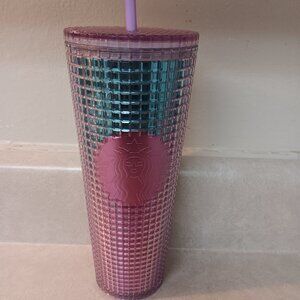 Starbucks Cold Beverage Cup 24 oz. Pink/Blue iridesent Preowned